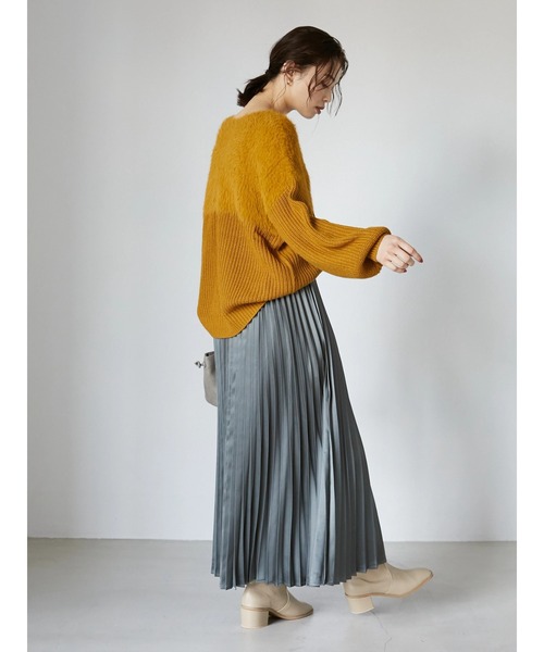 Petit fleur（プチフルール）の「・Petit Fleur シャギーニットプルオーバー＊（ニット/セーター・レディース・ブルー/アイボリー/マスタード/グレイッシュベージュ・FREE）」の7枚目の写真