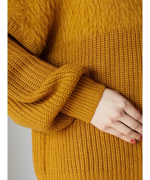 Petit fleur（プチフルール）の「・Petit Fleur シャギーニットプルオーバー＊（ニット/セーター・レディース・ブルー/アイボリー/マスタード/グレイッシュベージュ・FREE）」の11枚目の写真