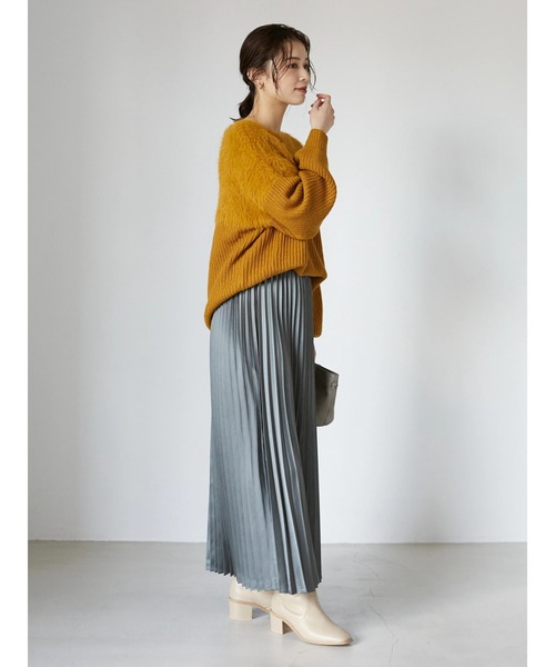 Petit fleur（プチフルール）の「・Petit Fleur シャギーニットプルオーバー＊（ニット/セーター・レディース・ブルー/アイボリー/マスタード/グレイッシュベージュ・FREE）」の6枚目の写真