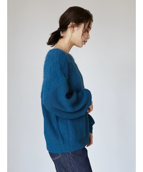 Petit fleur（プチフルール）の「・Petit Fleur シャギーニットプルオーバー＊（ニット/セーター・レディース・ブルー/アイボリー/マスタード/グレイッシュベージュ・FREE）」の14枚目の写真