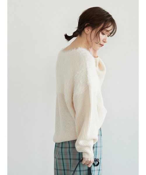 Petit fleur（プチフルール）の「・Petit Fleur シャギーニットプルオーバー＊（ニット/セーター・レディース・ブルー/アイボリー/マスタード/グレイッシュベージュ・FREE）」の19枚目の写真