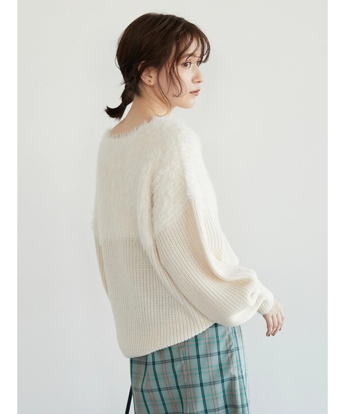 Petit fleur（プチフルール）の「・Petit Fleur シャギーニットプルオーバー＊（ニット/セーター・レディース・ブルー/アイボリー/マスタード/グレイッシュベージュ・FREE）」の20枚目の写真