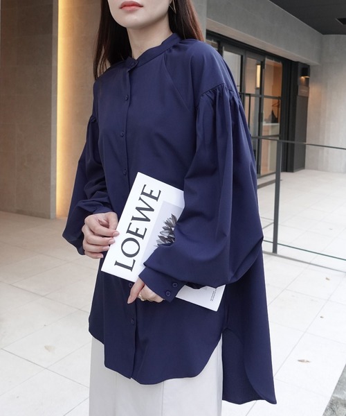 ボリュームスリーブバンドカラーブラウス（シャツ/ブラウス）｜CORNERS