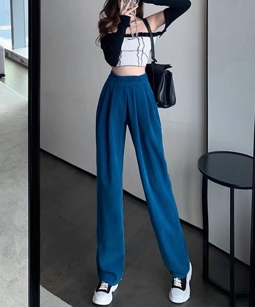 FREE STYLISTS（フリー スタイリスト）の「美脚魅せ　ロングパンツ（その他パンツ・レディース・ブラック/ブルー・S/M/L/XL）」の8枚目の写真