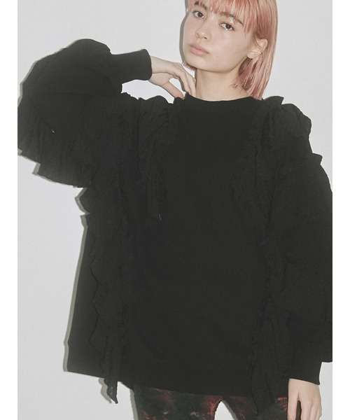 merry jenny（メリージェニー）の「フリルフリルチュニックスウェット（スウェット・レディース・オフホワイト/グレー/ブラック・FREE）」の8枚目の写真