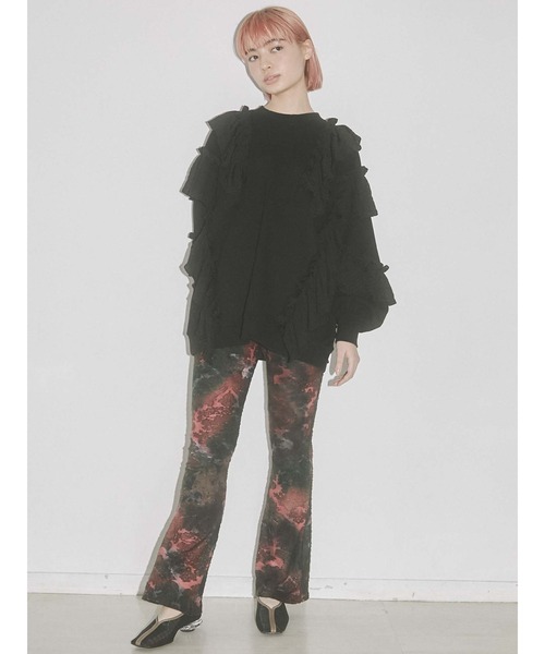 merry jenny（メリージェニー）の「フリルフリルチュニックスウェット（スウェット・レディース・オフホワイト/グレー/ブラック・FREE）」の9枚目の写真