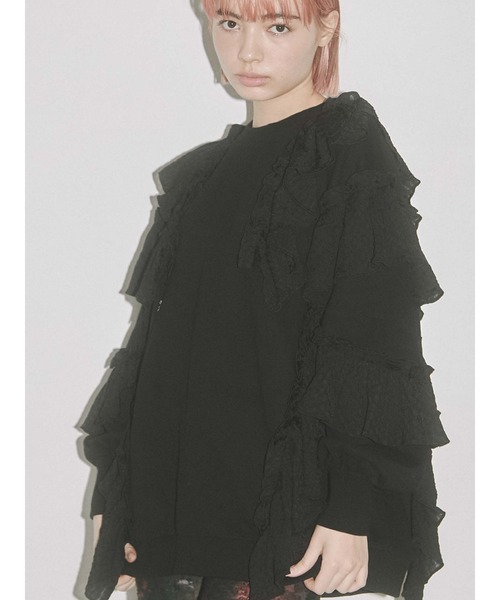 merry jenny（メリージェニー）の「フリルフリルチュニックスウェット（スウェット・レディース・オフホワイト/グレー/ブラック・FREE）」の12枚目の写真