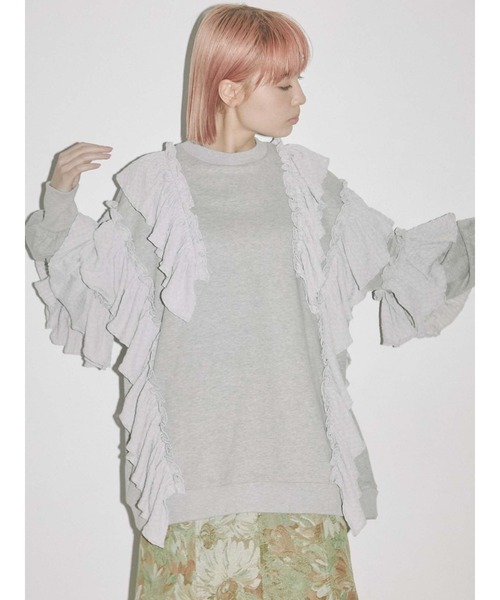 merry jenny（メリージェニー）の「フリルフリルチュニックスウェット（スウェット・レディース・オフホワイト/グレー/ブラック・FREE）」の15枚目の写真