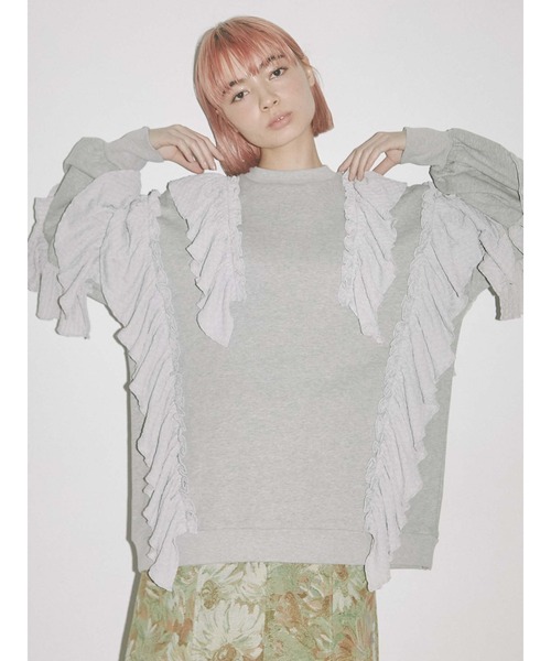 merry jenny（メリージェニー）の「フリルフリルチュニックスウェット（スウェット・レディース・オフホワイト/グレー/ブラック・FREE）」の17枚目の写真