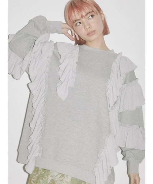 merry jenny（メリージェニー）の「フリルフリルチュニックスウェット（スウェット・レディース・オフホワイト/グレー/ブラック・FREE）」の20枚目の写真