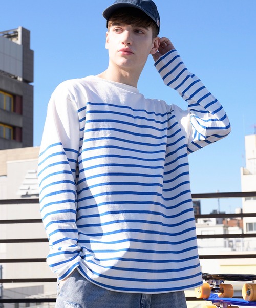 ８(eight)（エイト）の「ボーダーロンT（Tシャツ/カットソー・メンズ・ブラック/レッド/ブルー/グリーン/その他1/その他2・MEDIUM/LARGE）」の4枚目の写真