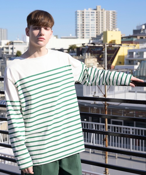 ８(eight)（エイト）の「ボーダーロンT（Tシャツ/カットソー・メンズ・ブラック/レッド/ブルー/グリーン/その他1/その他2・MEDIUM/LARGE）」の3枚目の写真