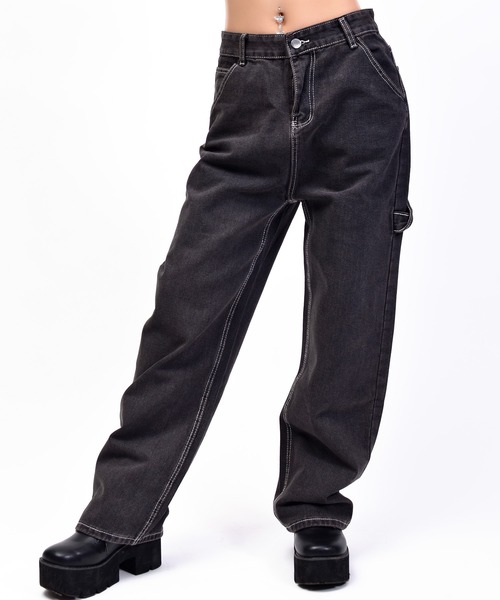 babyShoop（ベイビーシュープ）の「DARKSTYLEロゴロングパンツ（デニムパンツ・レディース・ブラック・LARGE/X-LARGE）」の7枚目の写真