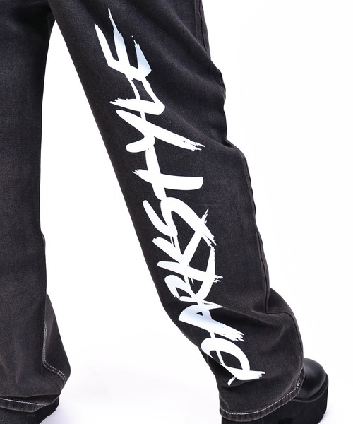 babyShoop（ベイビーシュープ）の「DARKSTYLEロゴロングパンツ（デニムパンツ・レディース・ブラック・LARGE/X-LARGE）」の5枚目の写真