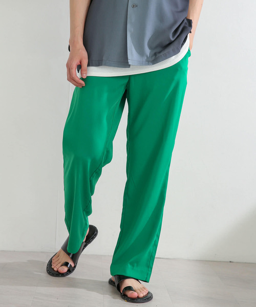 SENSE OF PLACE by URBAN RESEARCH（センスオブプレイスバイアーバンリサーチ）の「『セットアップ対応』ドレープストレートパンツ（その他パンツ・メンズ・ネイビー/ライトベージュ/ブラック/グリーン・MEDIUM/LARGE）」の5枚目の写真