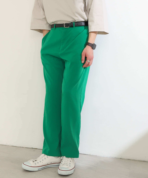 SENSE OF PLACE by URBAN RESEARCH（センスオブプレイスバイアーバンリサーチ）の「『セットアップ対応』ドレープストレートパンツ（その他パンツ・メンズ・ネイビー/ライトベージュ/ブラック/グリーン・MEDIUM/LARGE）」の8枚目の写真