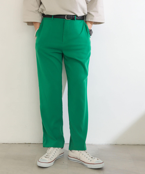 SENSE OF PLACE by URBAN RESEARCH（センスオブプレイスバイアーバンリサーチ）の「『セットアップ対応』ドレープストレートパンツ（その他パンツ・メンズ・ネイビー/ライトベージュ/ブラック/グリーン・MEDIUM/LARGE）」の9枚目の写真