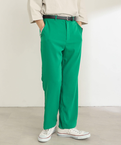 SENSE OF PLACE by URBAN RESEARCH（センスオブプレイスバイアーバンリサーチ）の「『セットアップ対応』ドレープストレートパンツ（その他パンツ・メンズ・ネイビー/ライトベージュ/ブラック/グリーン・MEDIUM/LARGE）」の10枚目の写真