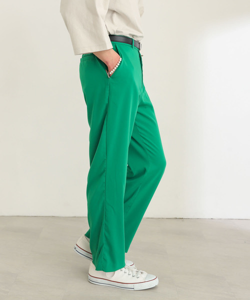 SENSE OF PLACE by URBAN RESEARCH（センスオブプレイスバイアーバンリサーチ）の「『セットアップ対応』ドレープストレートパンツ（その他パンツ・メンズ・ネイビー/ライトベージュ/ブラック/グリーン・MEDIUM/LARGE）」の11枚目の写真