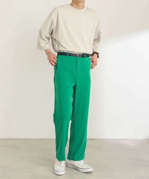 SENSE OF PLACE by URBAN RESEARCH（センスオブプレイスバイアーバンリサーチ）の「『セットアップ対応』ドレープストレートパンツ（その他パンツ・メンズ・ネイビー/ライトベージュ/ブラック/グリーン・MEDIUM/LARGE）」の12枚目の写真