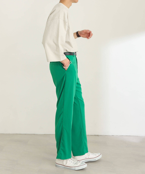 SENSE OF PLACE by URBAN RESEARCH（センスオブプレイスバイアーバンリサーチ）の「『セットアップ対応』ドレープストレートパンツ（その他パンツ・メンズ・ネイビー/ライトベージュ/ブラック/グリーン・MEDIUM/LARGE）」の13枚目の写真