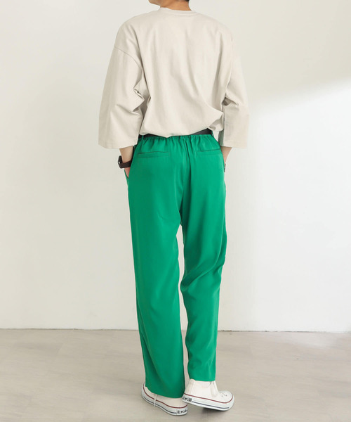 SENSE OF PLACE by URBAN RESEARCH（センスオブプレイスバイアーバンリサーチ）の「『セットアップ対応』ドレープストレートパンツ（その他パンツ・メンズ・ネイビー/ライトベージュ/ブラック/グリーン・MEDIUM/LARGE）」の14枚目の写真