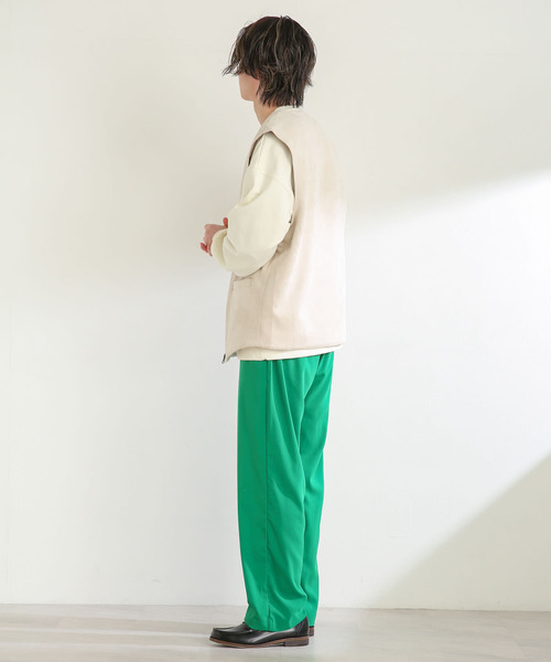 SENSE OF PLACE by URBAN RESEARCH（センスオブプレイスバイアーバンリサーチ）の「『セットアップ対応』ドレープストレートパンツ（その他パンツ・メンズ・ネイビー/ライトベージュ/ブラック/グリーン・MEDIUM/LARGE）」の18枚目の写真