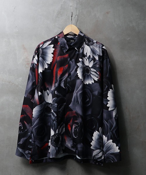 JOKER（ジョーカー）の「オーバーサイズ長袖シャツ メンズ 柄シャツ ビッグシルエット 長袖 シャツ レギュラーカラー 春服（シャツ/ブラウス・メンズ・ホワイト系1/ホワイト系2/ホワイト系3/ブラック系1/ブラック系2/ブラック系3/ブラック系4/ブラック系5/グレー系1/ブルー系1・M/L/XL）」の5枚目の写真