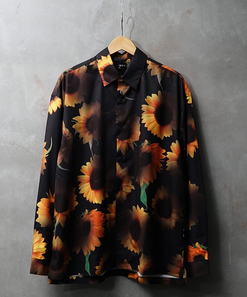 JOKER（ジョーカー）の「オーバーサイズ長袖シャツ メンズ 柄シャツ ビッグシルエット 長袖 シャツ レギュラーカラー 春服（シャツ/ブラウス・メンズ・ホワイト系1/ホワイト系2/ホワイト系3/ブラック系1/ブラック系2/ブラック系3/ブラック系4/ブラック系5/グレー系1/ブルー系1・M/L/XL）」の6枚目の写真