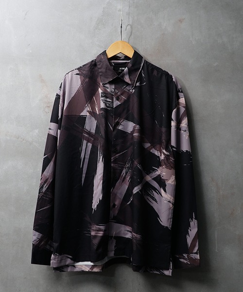 JOKER（ジョーカー）の「オーバーサイズ長袖シャツ メンズ 柄シャツ ビッグシルエット 長袖 シャツ レギュラーカラー 春服（シャツ/ブラウス・メンズ・ホワイト系1/ホワイト系2/ホワイト系3/ブラック系1/ブラック系2/ブラック系3/ブラック系4/ブラック系5/グレー系1/ブルー系1・M/L/XL）」の7枚目の写真