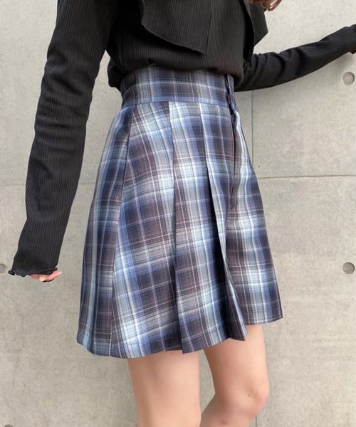 one after another NICE CLAUP(ワンアフターアナザーナイスクラップ)の「プリーツキュロット(その他パンツ・レディース・ブラック/ネイビー/アイボリー/チェック・FREE)」の4枚目の写真