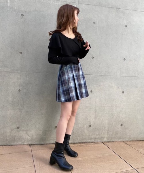 one after another NICE CLAUP(ワンアフターアナザーナイスクラップ)の「プリーツキュロット(その他パンツ・レディース・ブラック/ネイビー/アイボリー/チェック・FREE)」の15枚目の写真