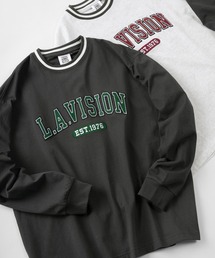 【VISION STREET  WEAR/ヴィジョンストリートウェア】カレッジワッペン リブラインロンT/長袖カットソー