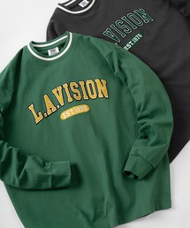 【VISION STREET WEAR/ヴィジョンストリートウェア】カレッジワッペン リブラインロンT/長袖カットソー