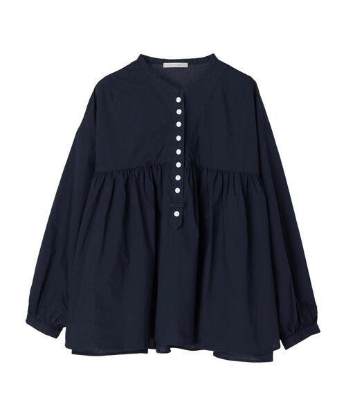 CRAFT STANDARD BOUTIQUE(クラフトスタンダードブティック)の「ギャザータボタンブラウス *(シャツ/ブラウス・レディース・ホワイト/グリーン/ネイビー・FREE)」の5枚目の写真