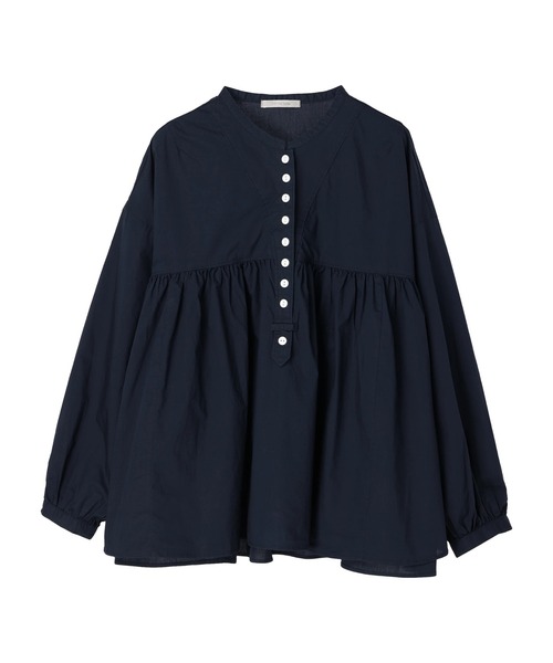 CRAFT STANDARD BOUTIQUE(クラフトスタンダードブティック)の「ギャザータボタンブラウス *(シャツ/ブラウス・レディース・ホワイト/グリーン/ネイビー・FREE)」の3枚目の写真