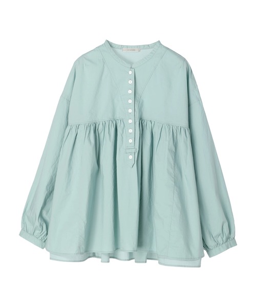 CRAFT STANDARD BOUTIQUE(クラフトスタンダードブティック)の「ギャザータボタンブラウス *(シャツ/ブラウス・レディース・ホワイト/グリーン/ネイビー・FREE)」の4枚目の写真