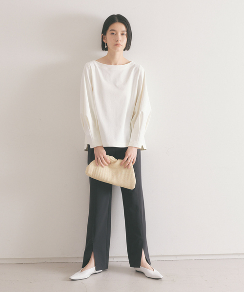 qualite(カリテ)の「《セットアップ対応》2WAYストレッチパフブラウス(シャツ/ブラウス・レディース・ブラック/オフホワイト/カーキ・38/36)」の4枚目の写真