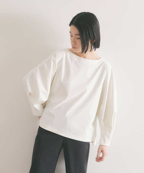qualite(カリテ)の「《セットアップ対応》2WAYストレッチパフブラウス(シャツ/ブラウス・レディース・ブラック/オフホワイト/カーキ・38/36)」の6枚目の写真