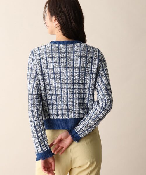 OPAQUE.CLIP（オペークドットクリップ）の「◆ツイード風編みニットカーディガン（カーディガン/ボレロ・レディース・ネイビー/グリーン/イエロー・38）」の6枚目の写真