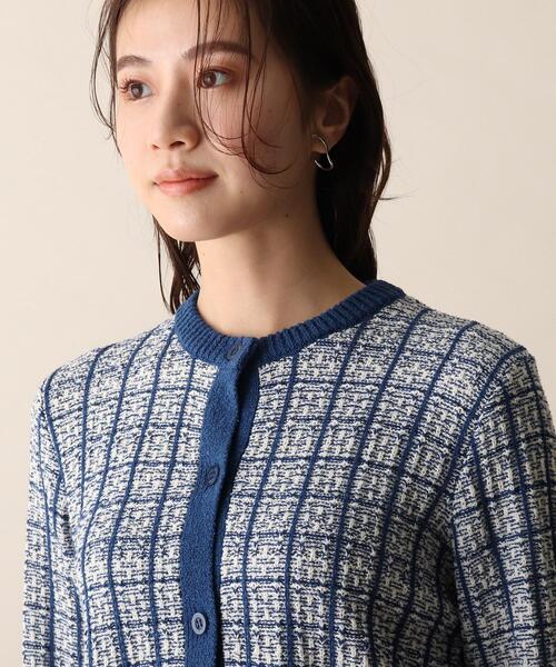 OPAQUE.CLIP（オペークドットクリップ）の「◆ツイード風編みニットカーディガン（カーディガン/ボレロ・レディース・ネイビー/グリーン/イエロー・38）」の7枚目の写真