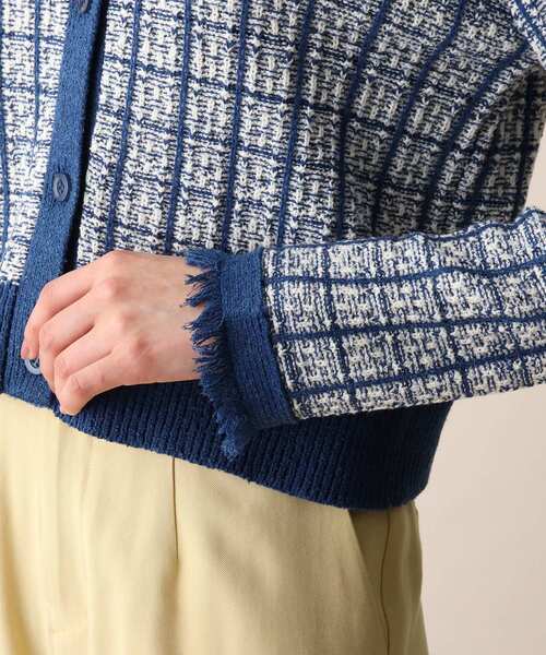 OPAQUE.CLIP（オペークドットクリップ）の「◆ツイード風編みニットカーディガン（カーディガン/ボレロ・レディース・ネイビー/グリーン/イエロー・38）」の8枚目の写真