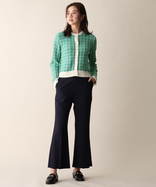 OPAQUE.CLIP（オペークドットクリップ）の「◆ツイード風編みニットカーディガン（カーディガン/ボレロ・レディース・ネイビー/グリーン/イエロー・38）」の11枚目の写真