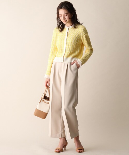 OPAQUE.CLIP（オペークドットクリップ）の「◆ツイード風編みニットカーディガン（カーディガン/ボレロ・レディース・ネイビー/グリーン/イエロー・38）」の13枚目の写真