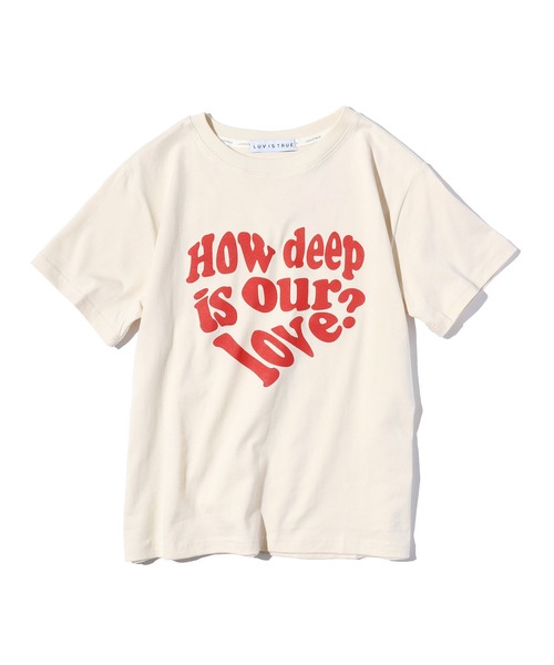 LUVISTRUE（ラヴイズトゥルー）の「LUVISTRUE /ラブ・イズ・トゥルー IN LOVE TEE 半袖Tシャツ（Tシャツ/カットソー・レディース・ホワイト/クリーム/ピンク・FREE）」の10枚目の写真