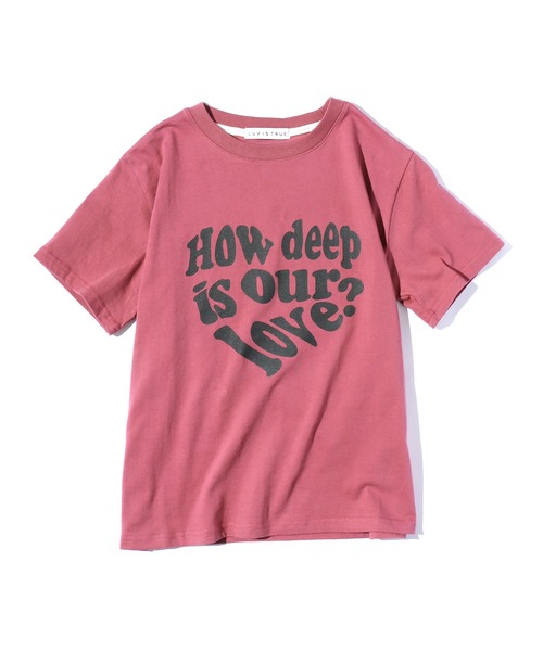 LUVISTRUE（ラヴイズトゥルー）の「LUVISTRUE /ラブ・イズ・トゥルー IN LOVE TEE 半袖Tシャツ（Tシャツ/カットソー・レディース・ホワイト/クリーム/ピンク・FREE）」の11枚目の写真