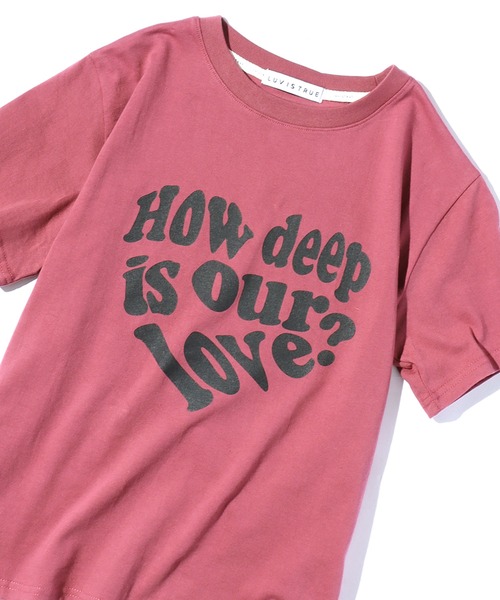LUVISTRUE（ラヴイズトゥルー）の「LUVISTRUE /ラブ・イズ・トゥルー IN LOVE TEE 半袖Tシャツ（Tシャツ/カットソー・レディース・ホワイト/クリーム/ピンク・FREE）」の12枚目の写真