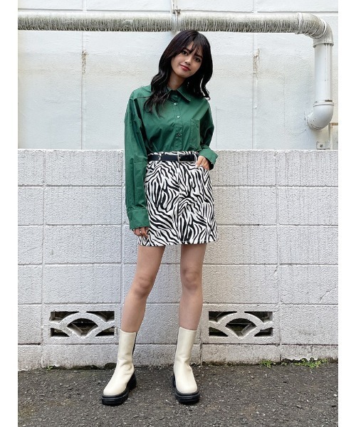ENVYM（アンビー）の「ゼブラプリントミニスカート（スカート・レディース・ブラック/グリーン・S/M）」の9枚目の写真