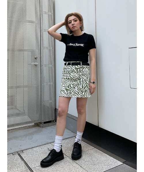 ENVYM（アンビー）の「ゼブラプリントミニスカート（スカート・レディース・ブラック/グリーン・S/M）」の15枚目の写真