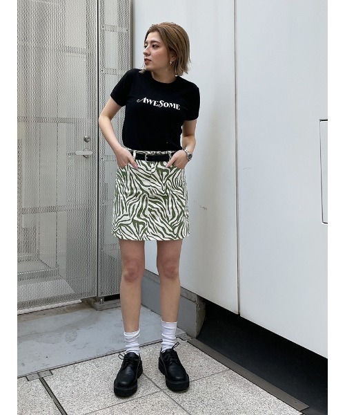 ENVYM（アンビー）の「ゼブラプリントミニスカート（スカート・レディース・ブラック/グリーン・S/M）」の16枚目の写真